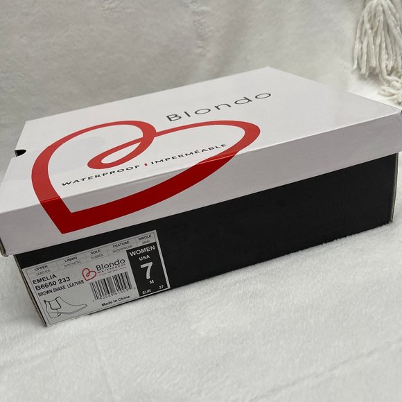 NIB $165 Steve Madden Waterproof Emelia Leather Bootie in Snakeskin Design 7.5 - Picture 7 of 12